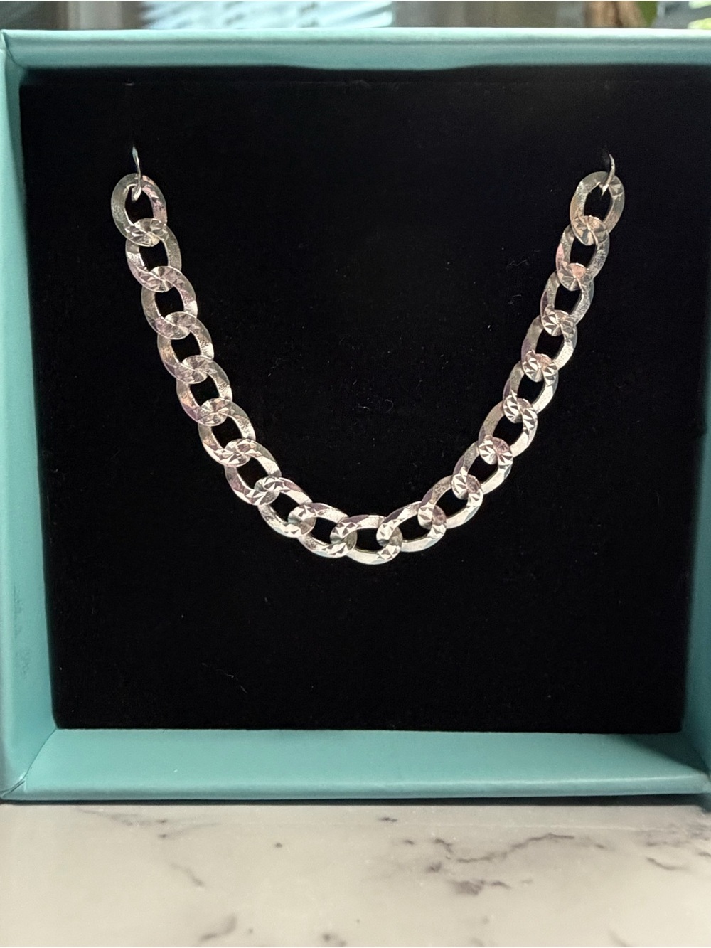 Diamond Cut Curb Link Bracelet (925 SS)